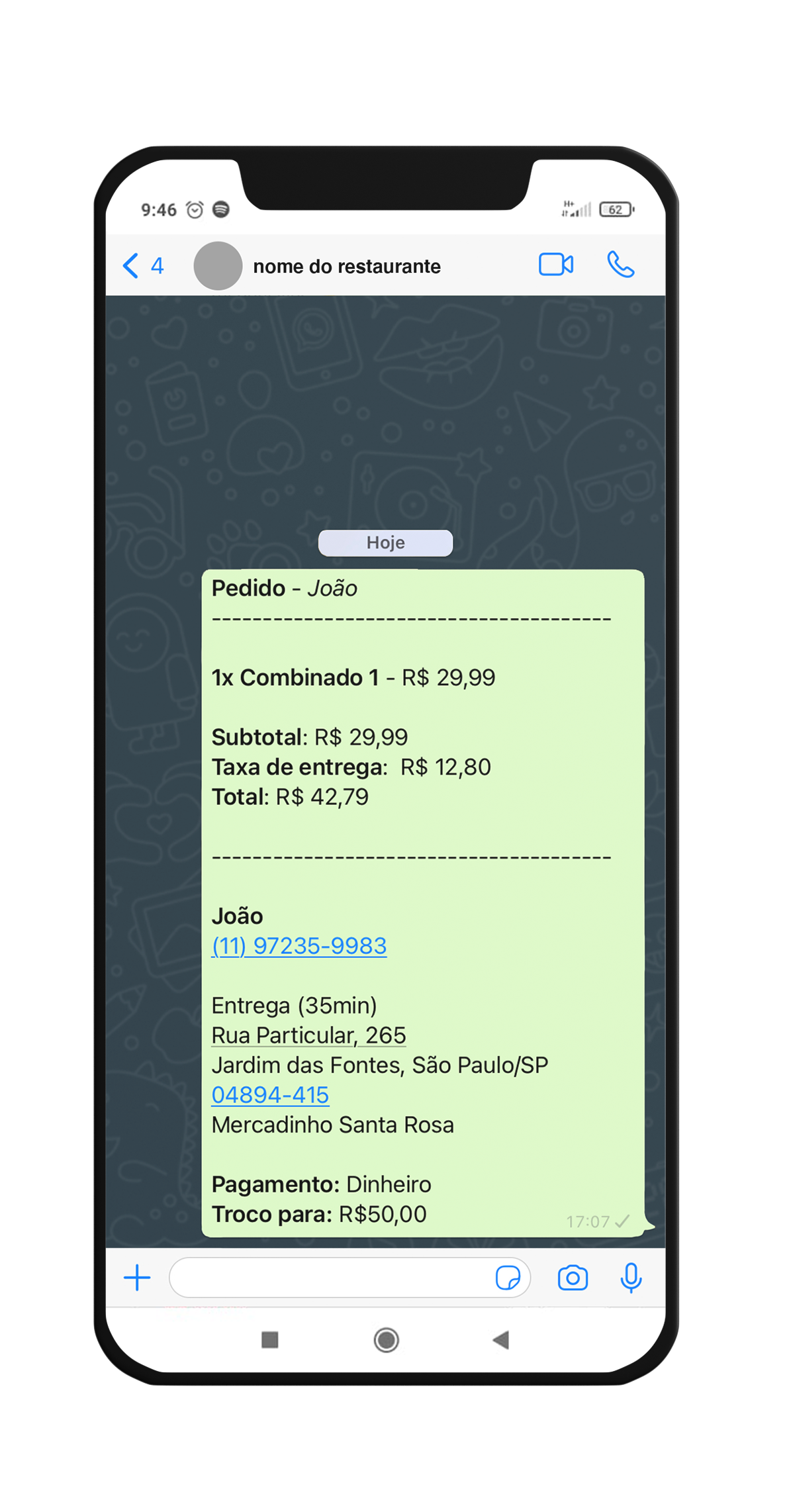 imagem da tela do celular com o passo 4